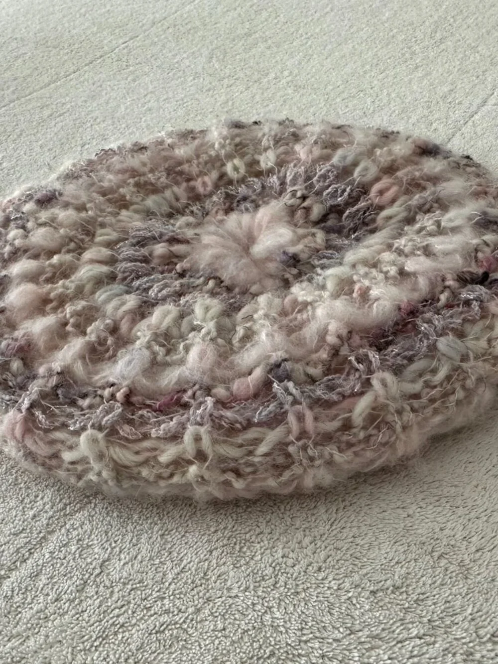 Chas A Stevens Vintage Hat Made in Italy Wool Knit Slouchy Beret Hat Pink Earthy